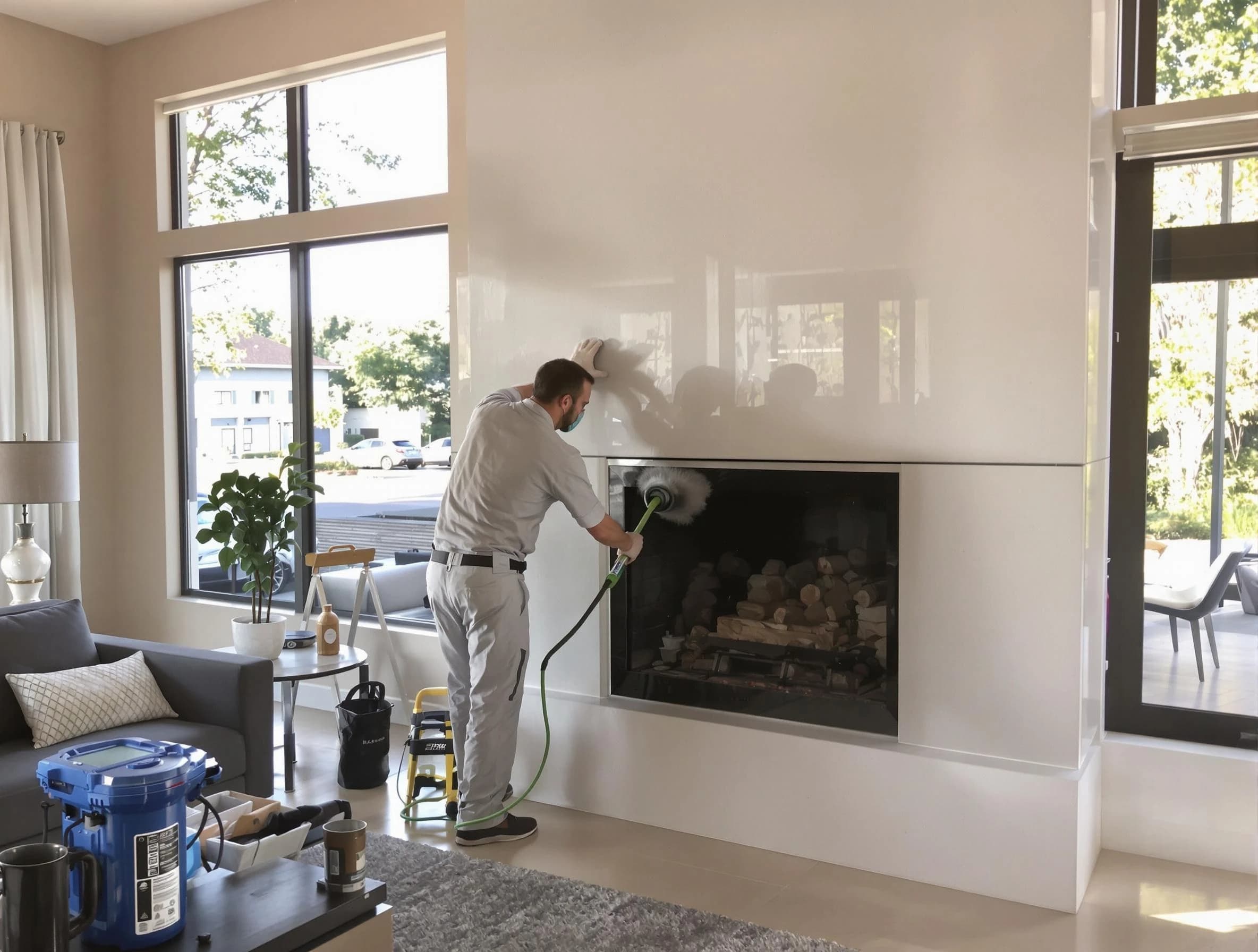 Bergenfield Chimney Sweep performing thorough soot removal in Bergenfield, NJ