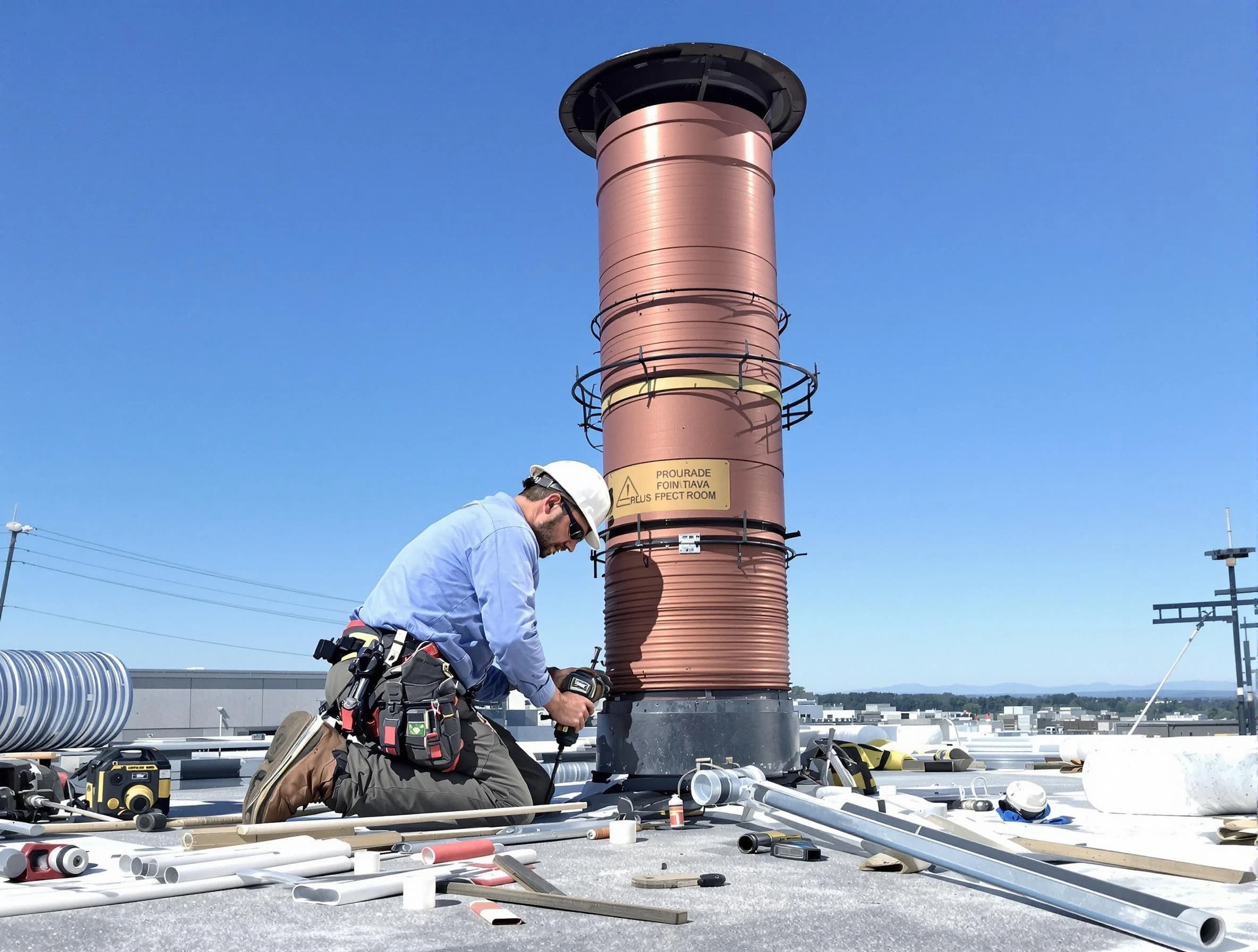 Installed chimney liner by Bergenfield Chimney Sweep in Bergenfield, NJ