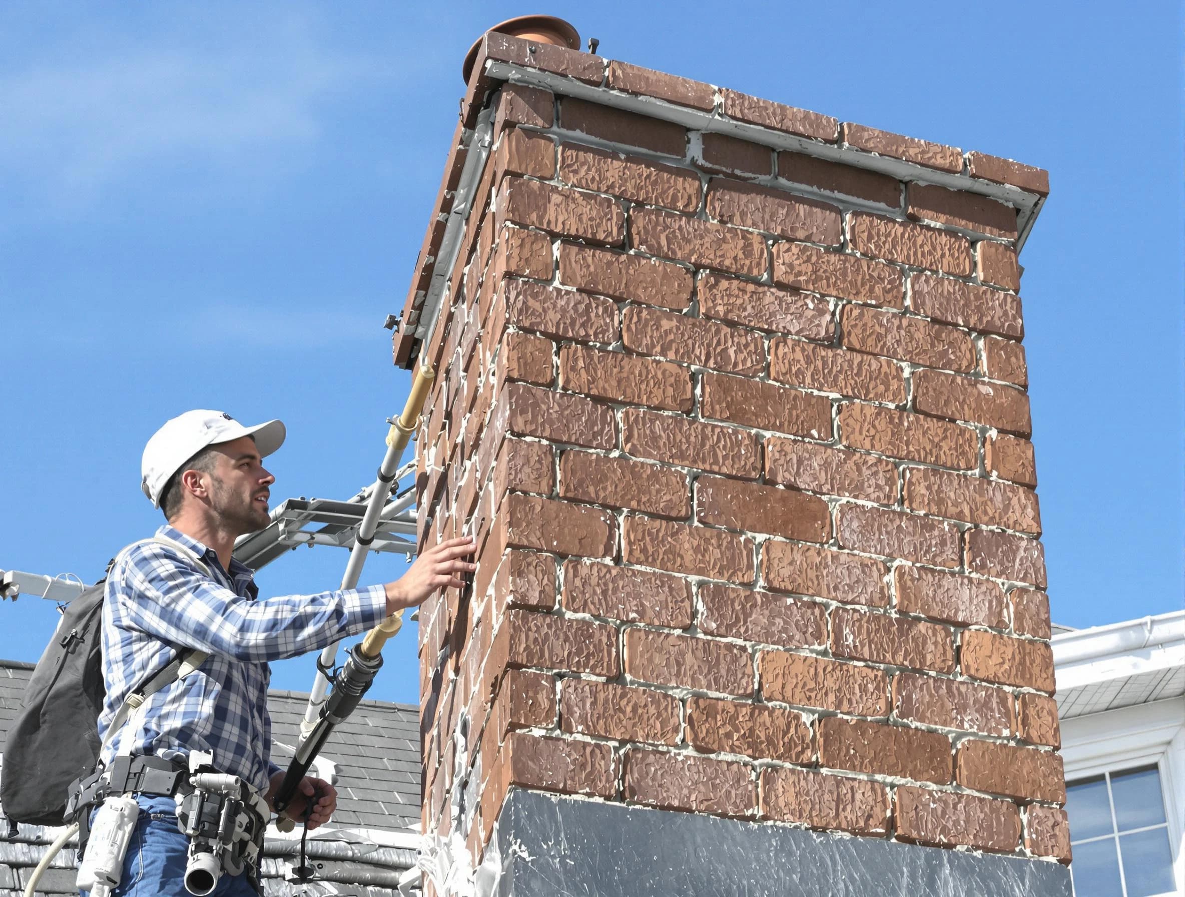Brickwork for a chimney rebuild by Bergenfield Chimney Sweep in Bergenfield, NJ