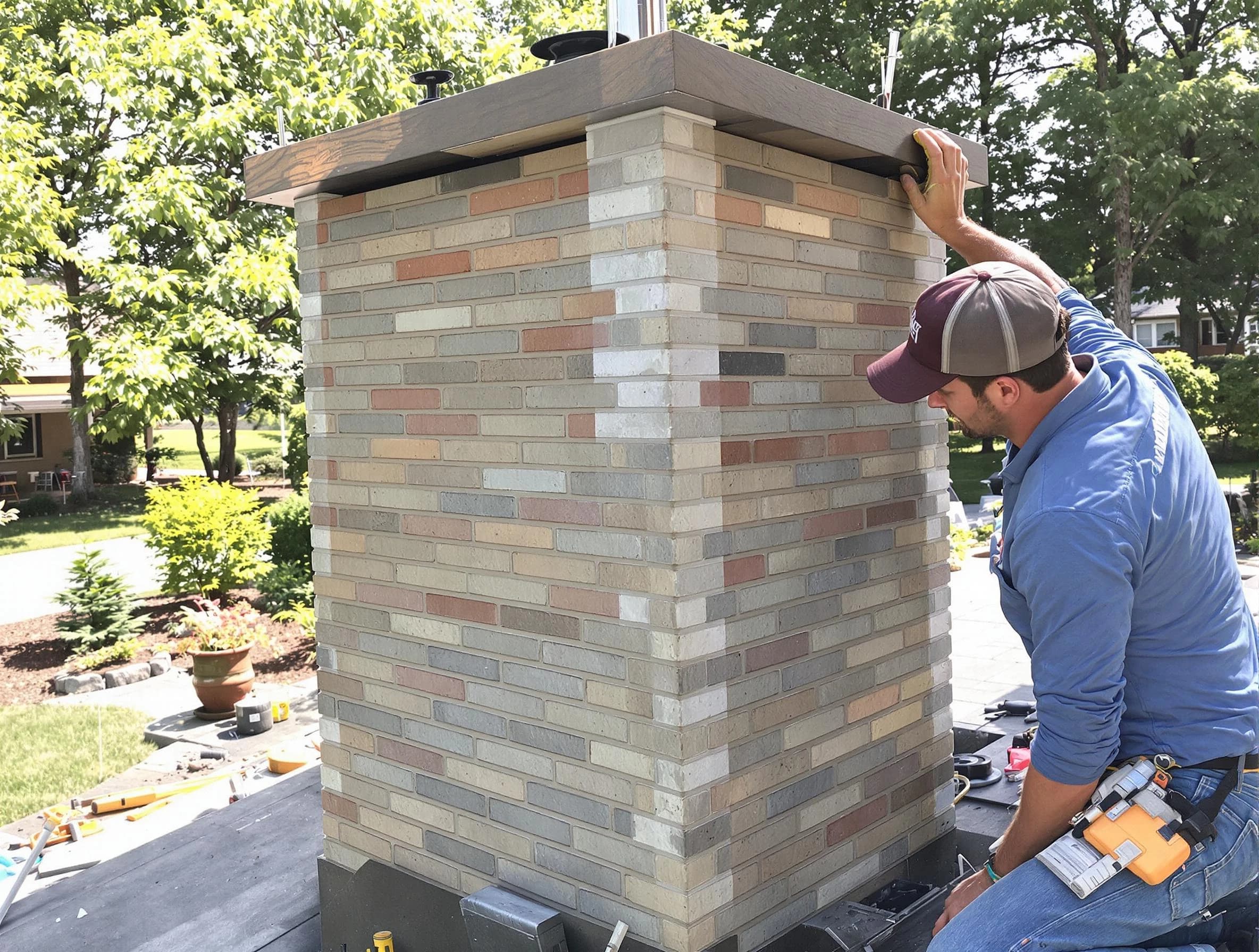 Bergenfield Chimney Sweep completing a modern chimney remodel in Bergenfield, NJ