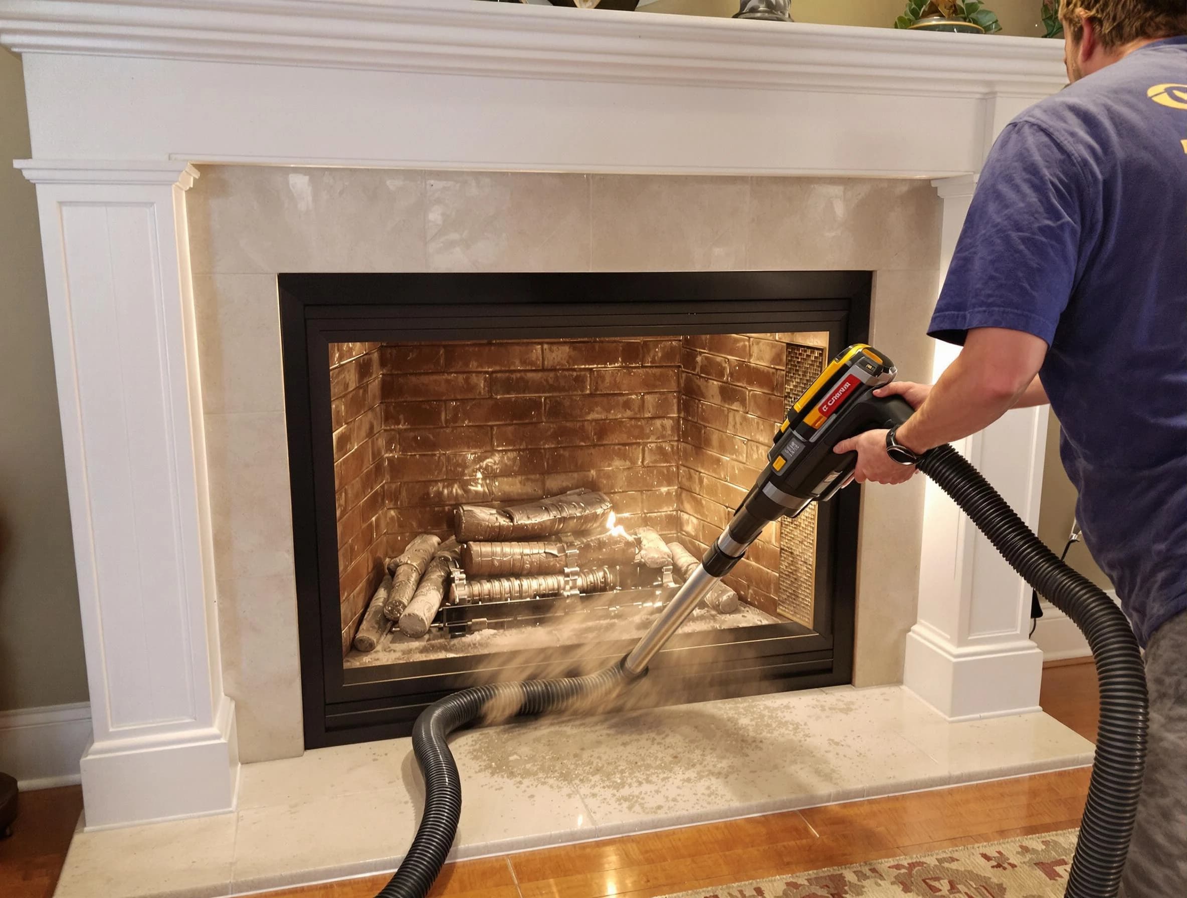Fireplace cleaning performed by Bergenfield Chimney Sweep in Bergenfield, NJ