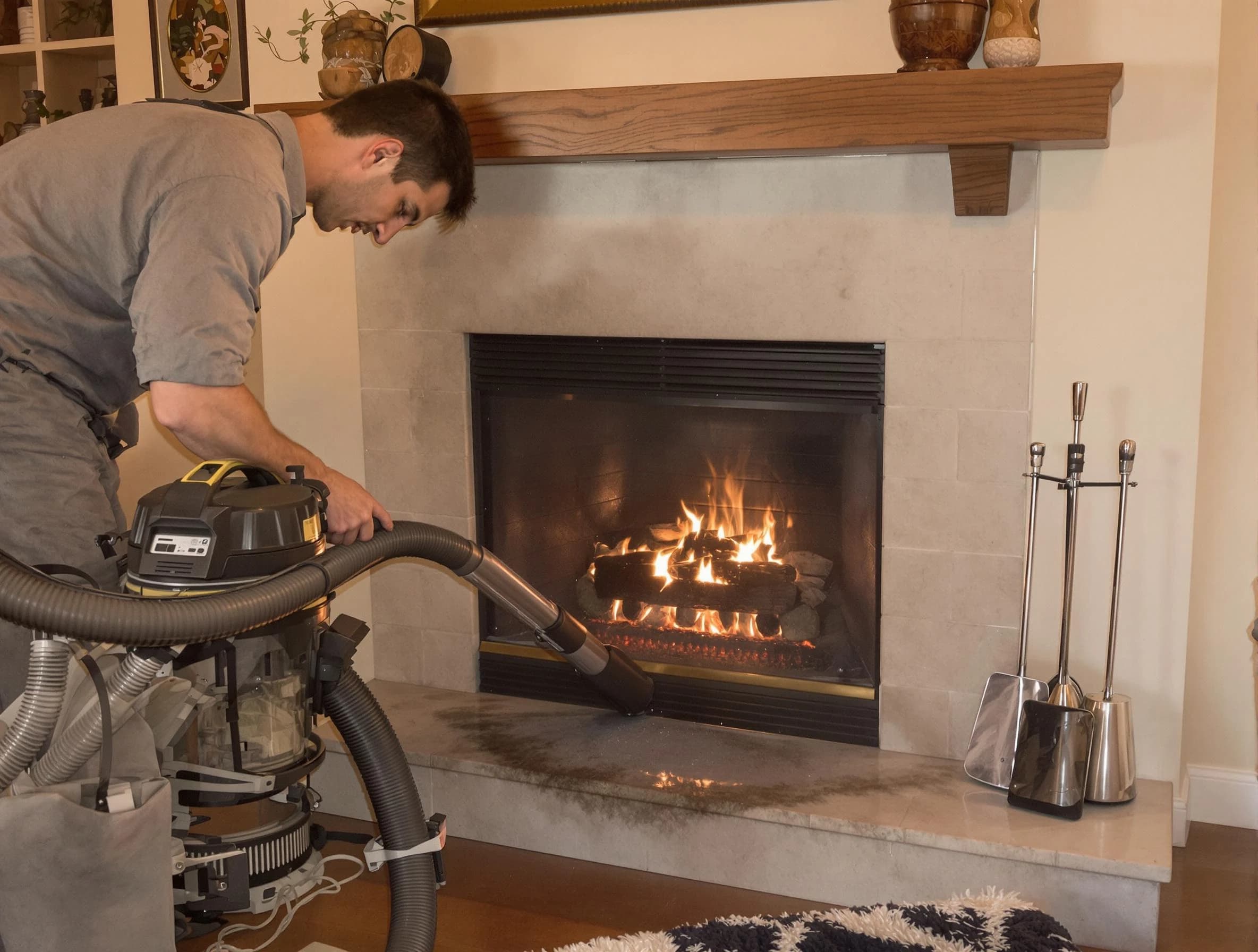 Routine fireplace upkeep by Bergenfield Chimney Sweep in Bergenfield, NJ