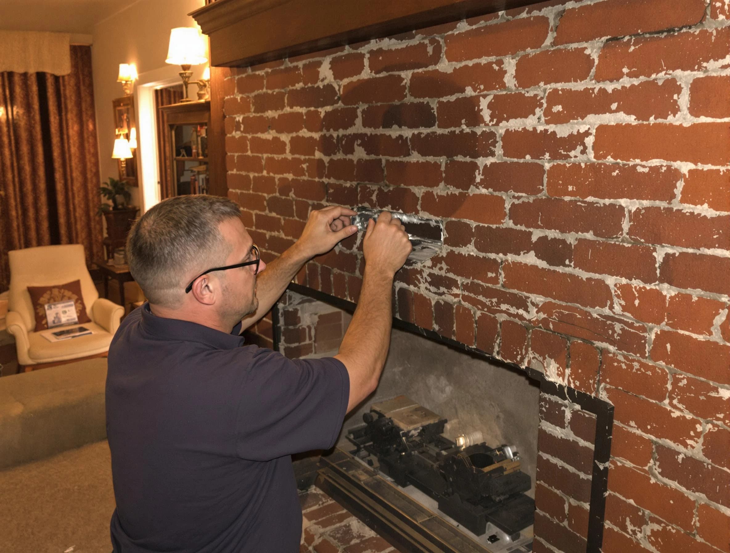 Bergenfield Chimney Sweep expert fixing a fireplace in Bergenfield, NJ