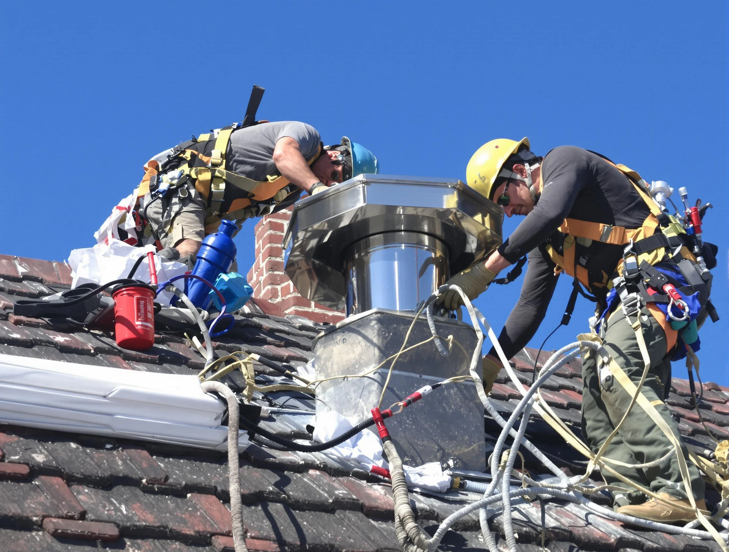 Protective chimney cap installed by Bergenfield Chimney Sweep in Bergenfield, NJ