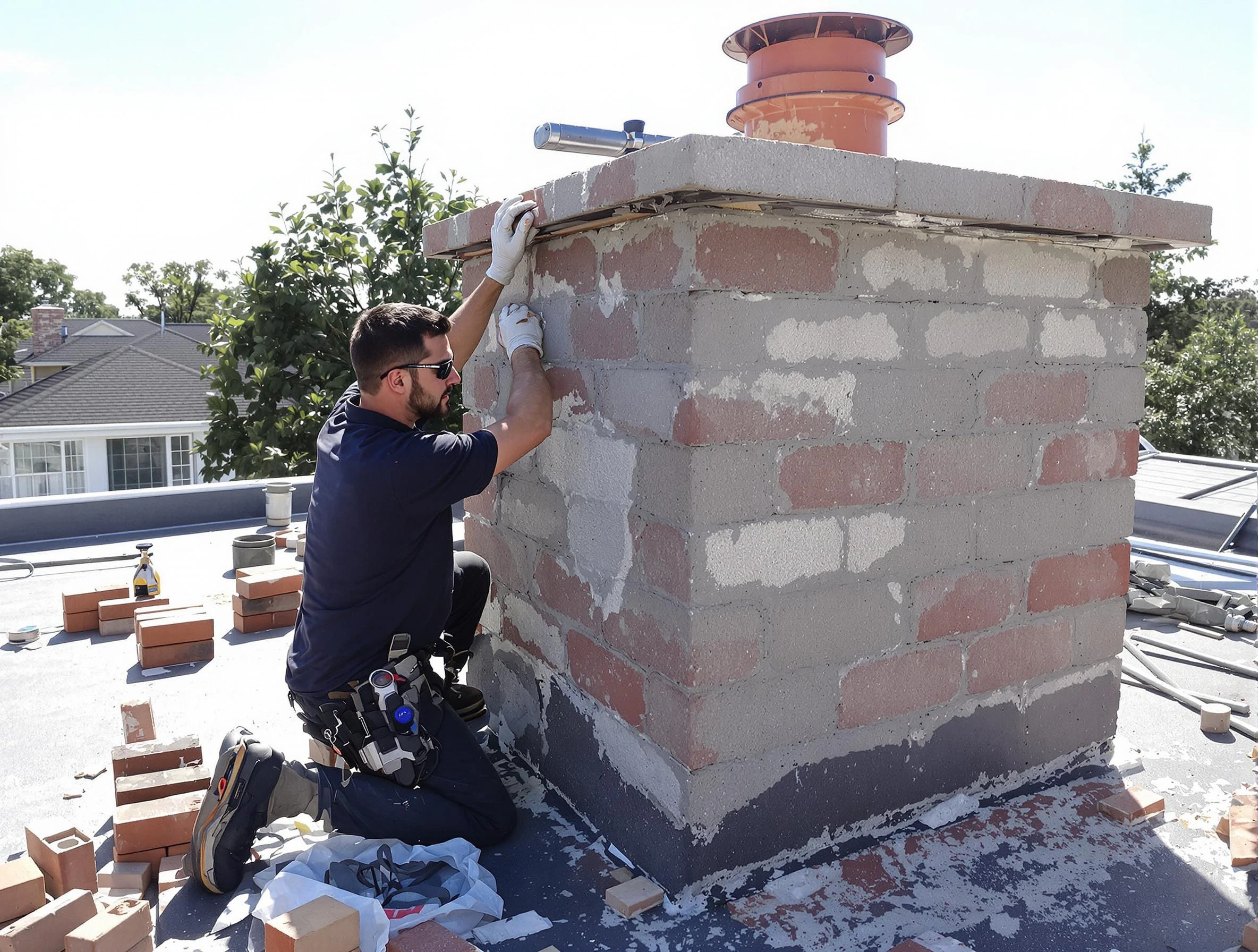 Advanced chimney repair process by Bergenfield Chimney Sweep in Bergenfield, NJ