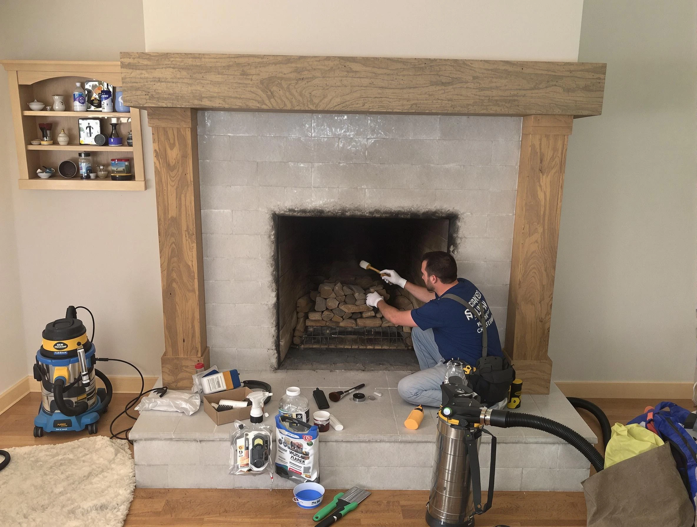 Detailed creosote removal process by Bergenfield Chimney Sweep in Bergenfield, NJ
